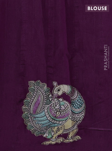 Purple Semi Tussar Saree - Applique Work