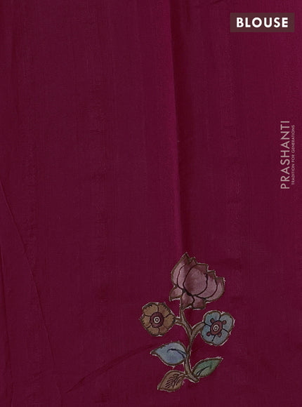 Pink Semi Tussar Saree - Applique Work