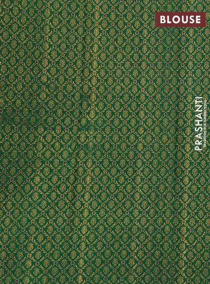 Purple & Green Yellow Pure Kanchipuram Silk - Buttas