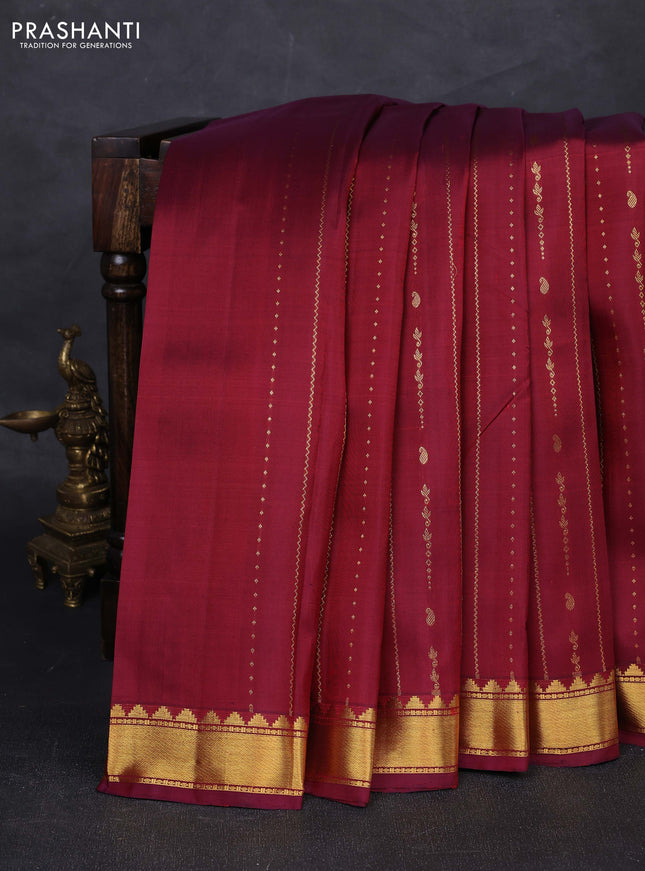 Maroon Pure Kanchipuram Silk Saree