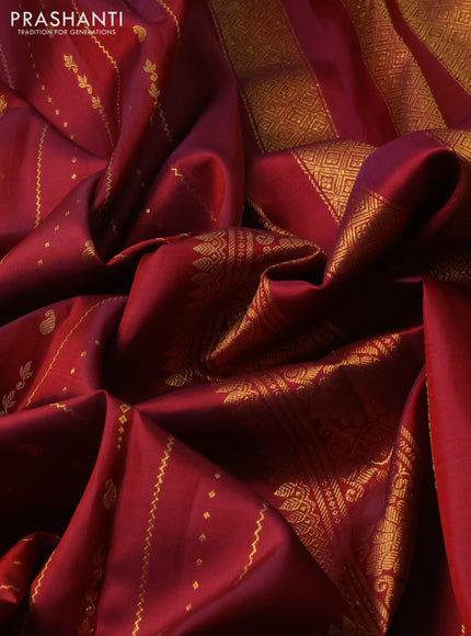 Maroon Pure Kanchipuram Silk Saree