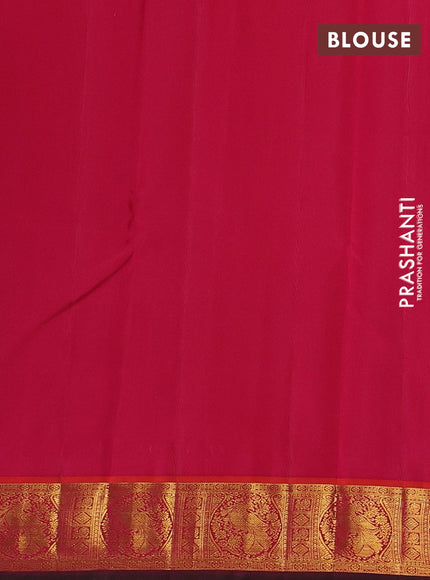 Bottle Green & Orange Pure Kanchipuram Silk - Buttas