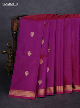 Magenta Pink Pure Kanchipuram Silk - Buttas