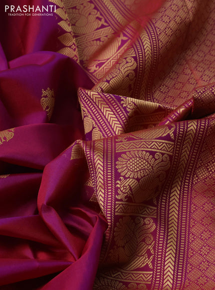 Magenta Pink Pure Kanchipuram Silk - Buttas