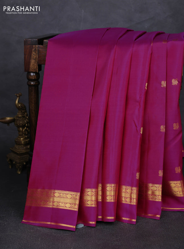 Magenta Pink Pure Kanchipuram Silk - Buttas