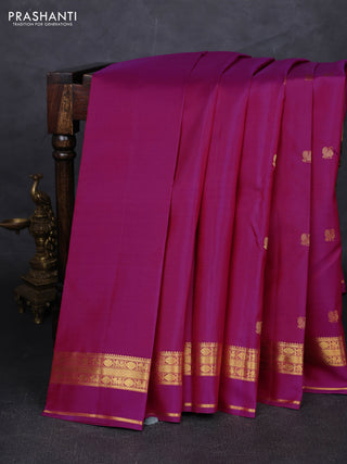 Magenta Pink Pure Kanchipuram Silk - Buttas