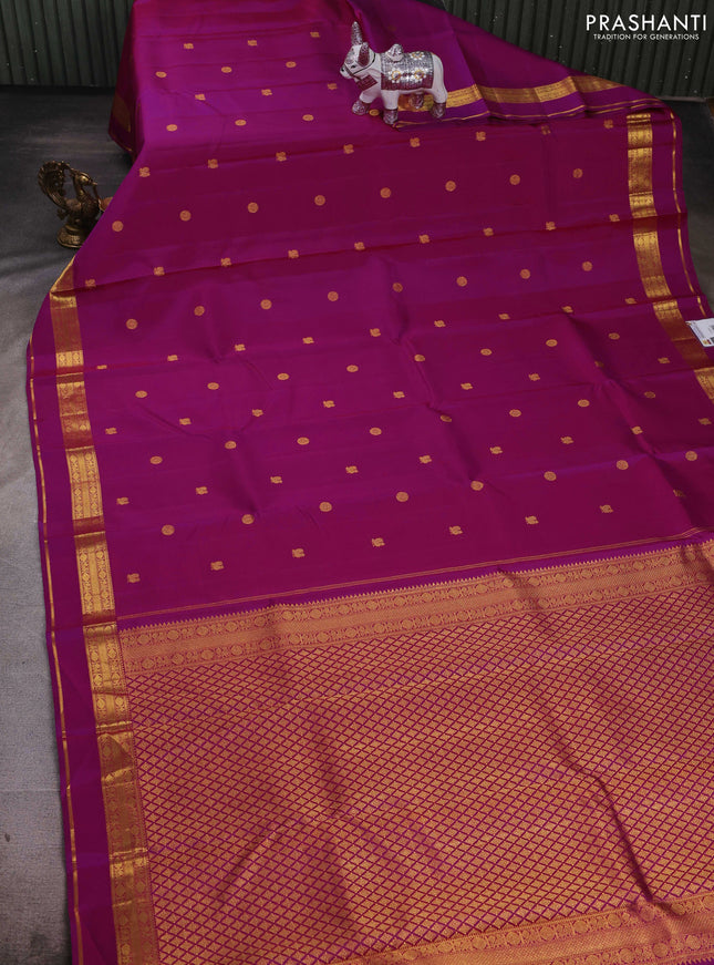 Magenta Pink Pure Kanchipuram Silk - Buttas