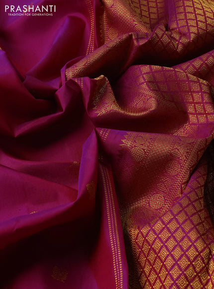 Magenta Pink Pure Kanchipuram Silk - Buttas