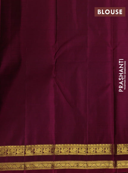 Green & Magenta Pink Pure Kanchipuram Silk - Buttas