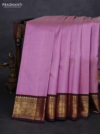 Lavender & Wine Pure Kanchipuram Silk Saree