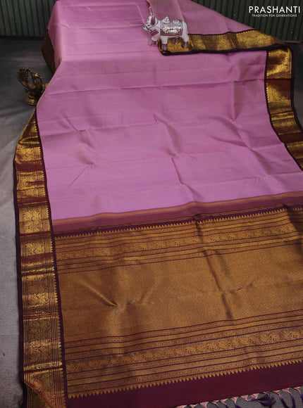 Lavender & Wine Pure Kanchipuram Silk Saree
