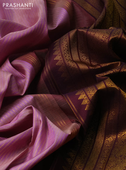 Lavender & Wine Pure Kanchipuram Silk Saree