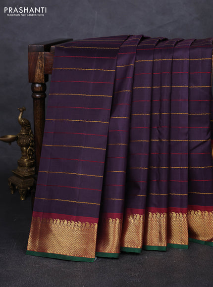 Jamun & Maroon Pure Kanchipuram Silk Saree