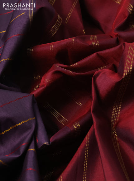 Jamun & Maroon Pure Kanchipuram Silk Saree
