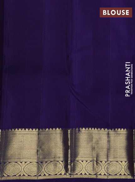 Maroon & Blue Pure Kanchipuram Silk - Buttas