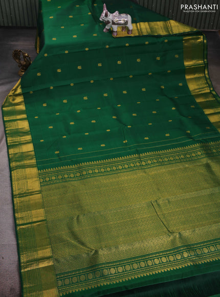 Green Pure Kanchipuram Silk - Buttas