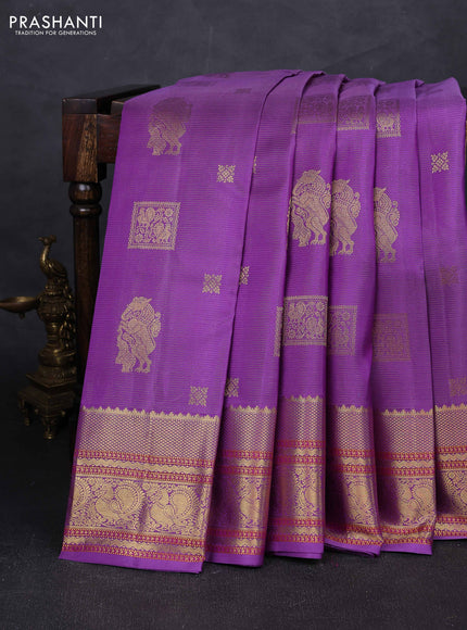 Lavender Pure Kanchipuram Silk - Vairaosi