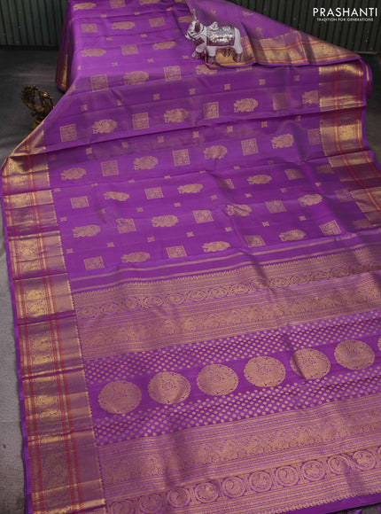 Lavender Pure Kanchipuram Silk - Vairaosi