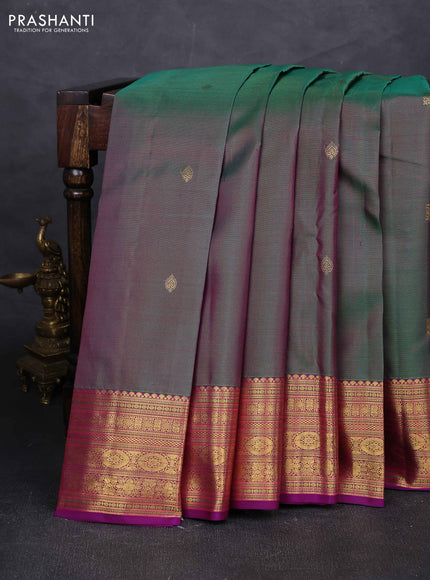 Green & Purple Pure Kanchipuram Silk - Vairaosi