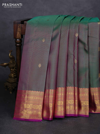 Green & Purple Pure Kanchipuram Silk - Vairaosi