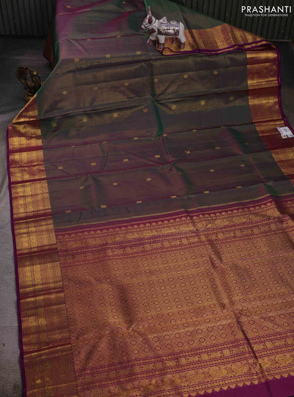 Green & Purple Pure Kanchipuram Silk - Vairaosi