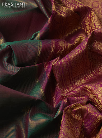 Green & Purple Pure Kanchipuram Silk - Vairaosi
