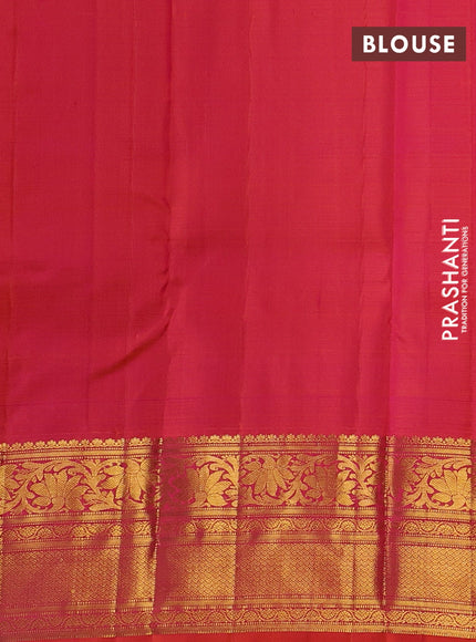 Orange Pure Kanchipuram Silk - Checks