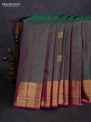Green & Purple Pure Kanchipuram Silk - Vairaosi