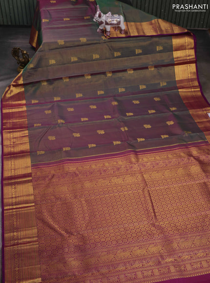 Green & Purple Pure Kanchipuram Silk - Vairaosi