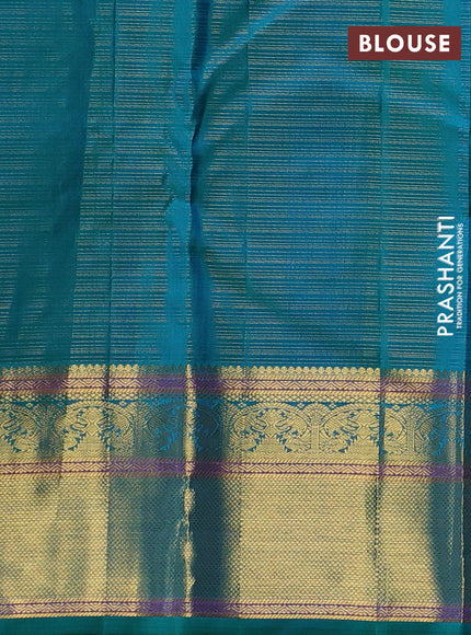 Teal Green Pure Kanchipuram Silk - Vairaosi