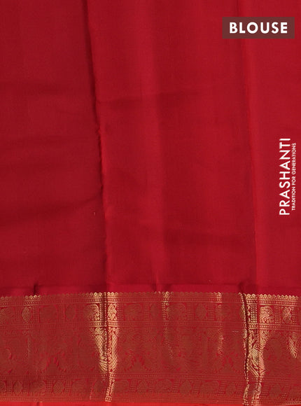 Blue & Orange Pure Kanchipuram Silk - Buttas