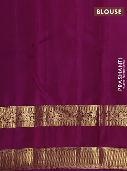 Rust & Purple Pure Kanchipuram Silk - Buttas