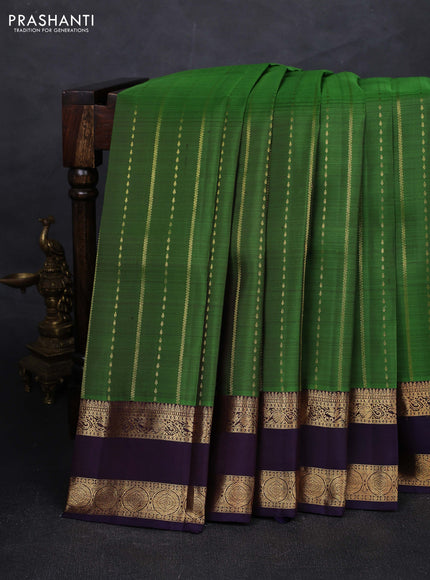 Green & Jamun Pure Kanchipuram Silk Saree
