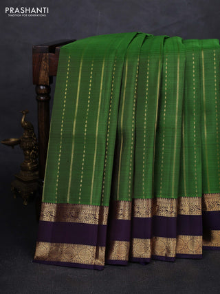 Green & Jamun Pure Kanchipuram Silk Saree