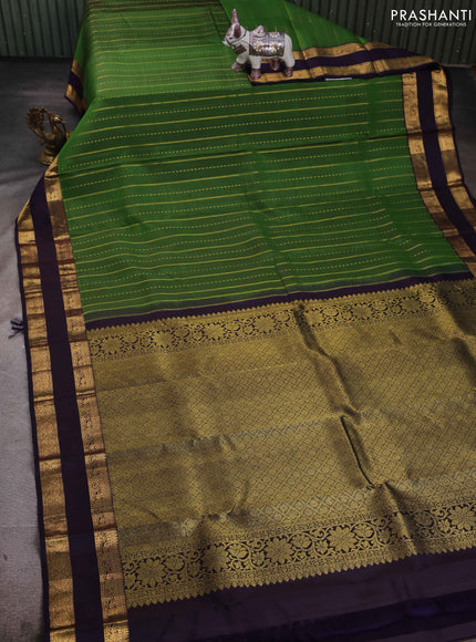Green & Jamun Pure Kanchipuram Silk Saree