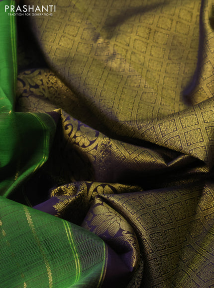 Green & Jamun Pure Kanchipuram Silk Saree