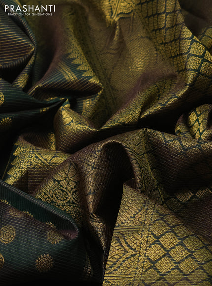 Bottle Green Pure Kanchipuram Silk - Vairaosi