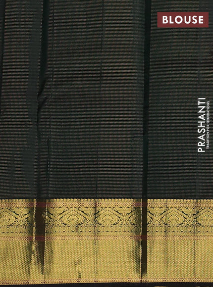 Bottle Green Pure Kanchipuram Silk - Vairaosi