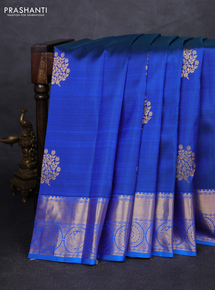 Blue Pure Kanchipuram Silk - Buttas