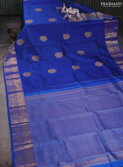 Blue Pure Kanchipuram Silk - Buttas