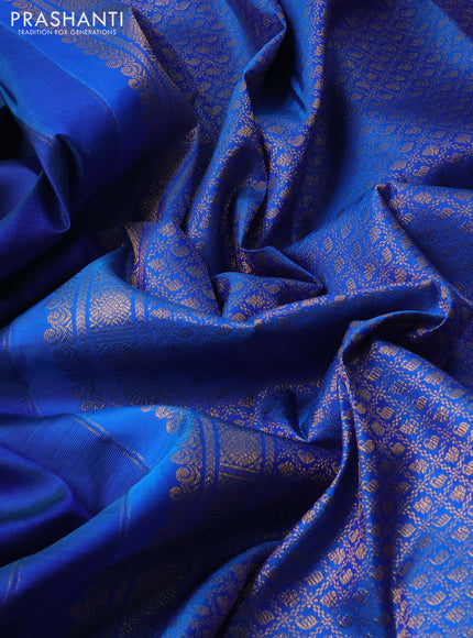Blue Pure Kanchipuram Silk - Buttas