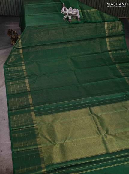 Green Pure Kanchipuram Silk - Checks