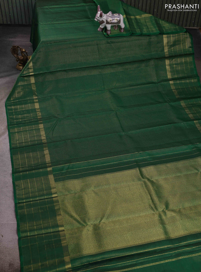 Green Pure Kanchipuram Silk - Checks