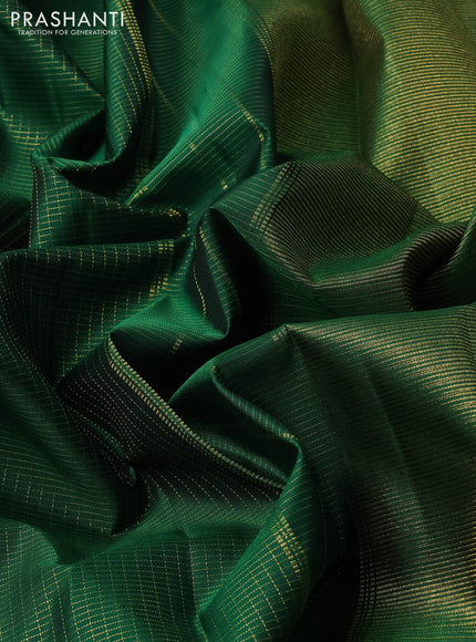 Green Pure Kanchipuram Silk - Checks