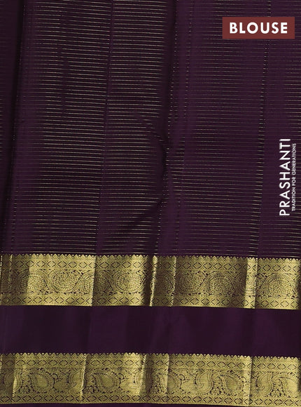 Green & Wine Pure Kanchipuram Silk - Checks