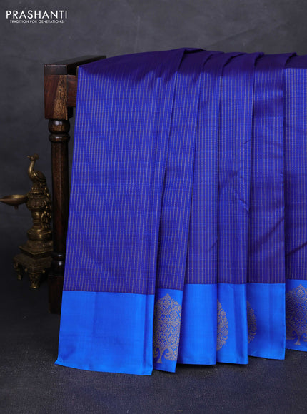 Blue & Cs Blue Pure Kanchipuram Silk Saree