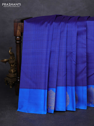 Blue & Cs Blue Pure Kanchipuram Silk Saree