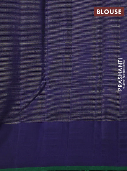 Navy Blue Pure Kanchipuram Silk - Buttas