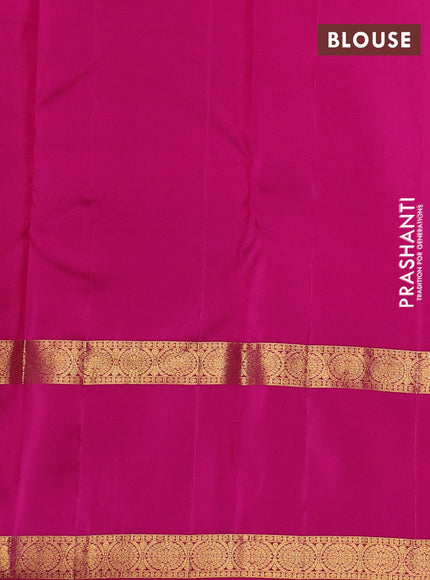 Mustard & Pink Pure Kanchipuram Silk - Buttas