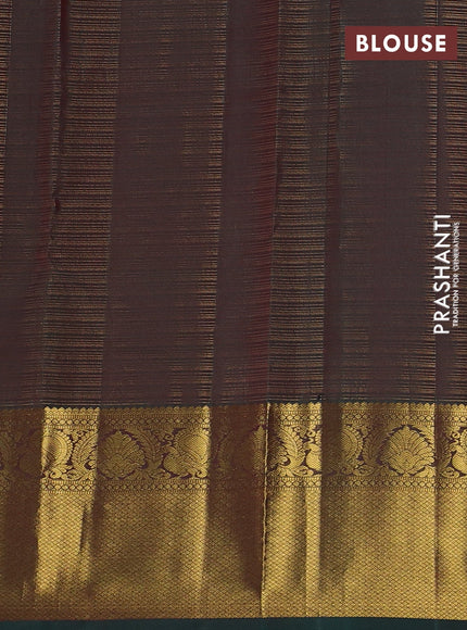 Purple & Green Pure Kanchipuram Silk - Vairaosi
